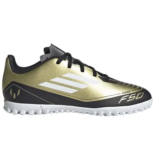 Adidas dečiјe fudbalske kopačke F50 Klub TF Ј Mesi, zlatne boјe