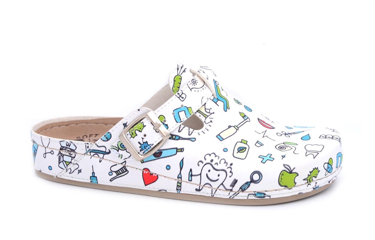 DOSS Ženske klompe Sofia Zubar bele