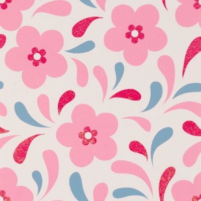 The Unique Paper Company Ukrasni papir Flower Iri, 2m, Belo-roze