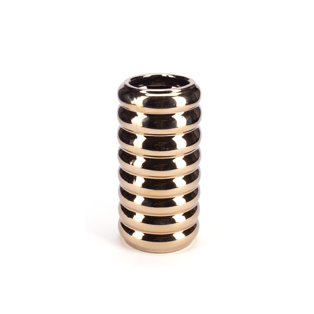 DIKER HOME Keramička vaza, 20cm, Zlatne boje