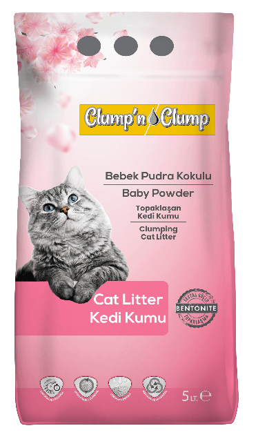 Clump 'n Clump Posip za mačke, Bebi puder, 5 l