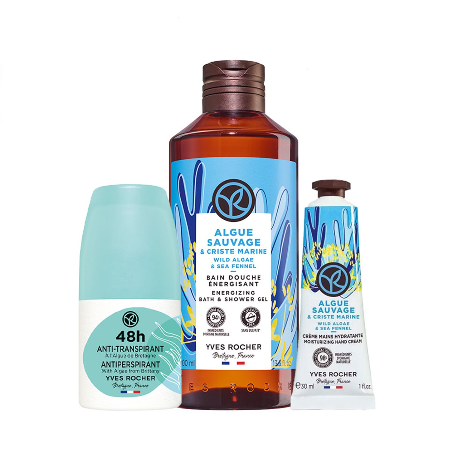 Yves Rocher Ženski osvežavajući set Morske alge, 480 ml