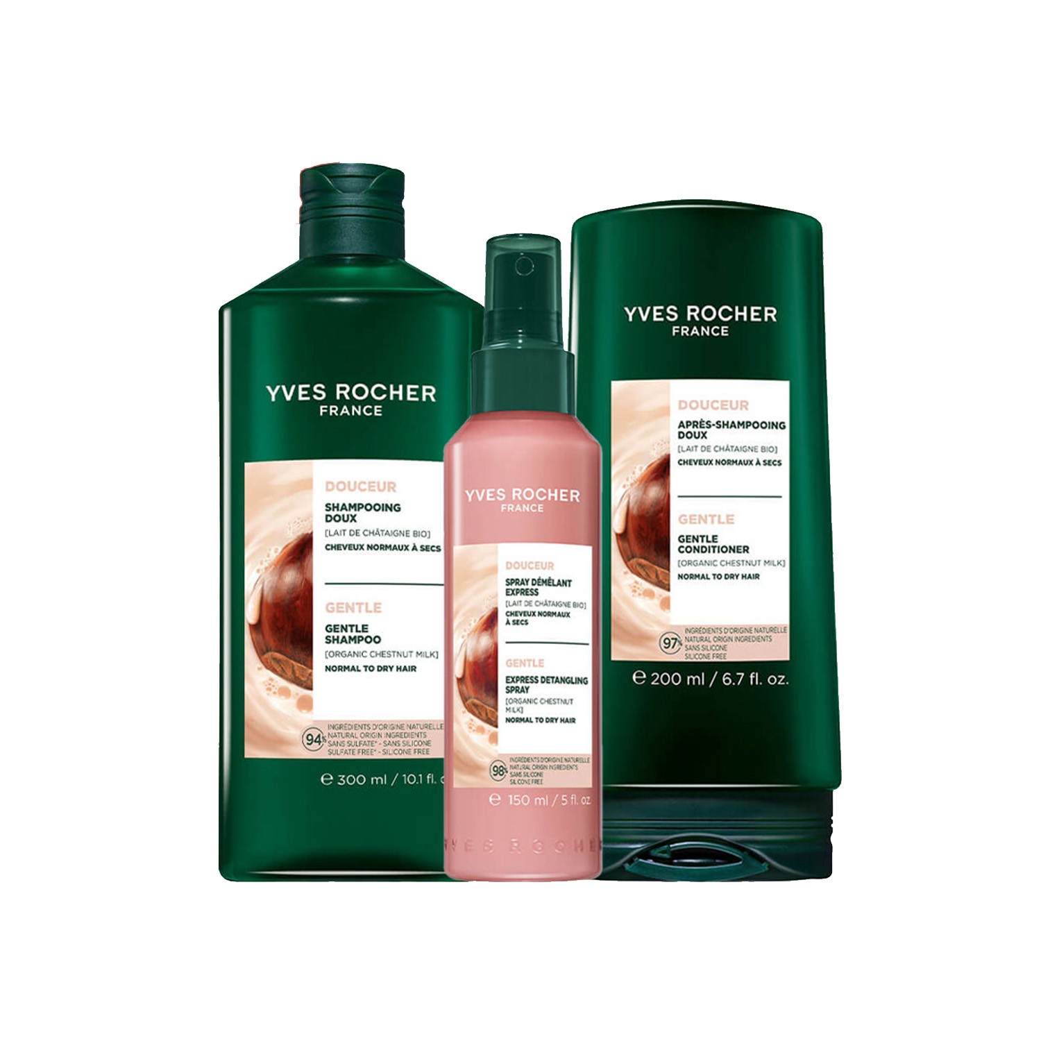 Yves Rocher Ženski set za nežnu kosu i lako raščešljavanje, 650 ml