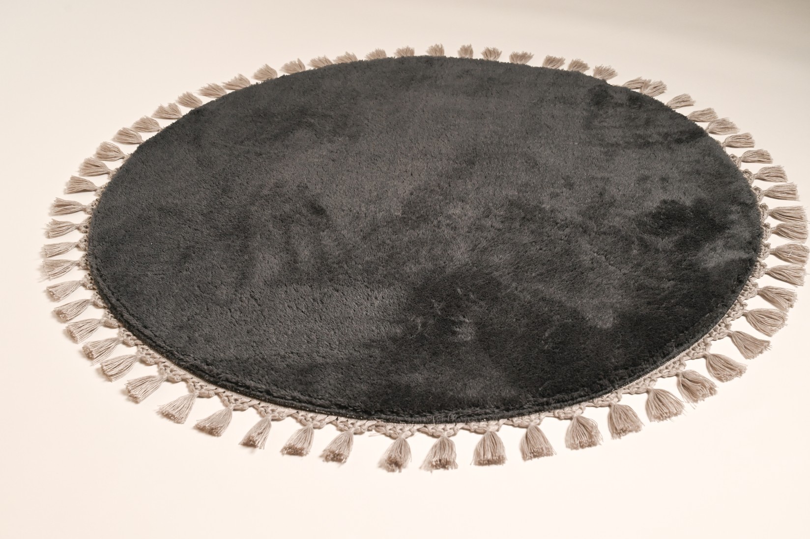 Roma Okrugli pamučni tepih, 100x100, Antracit