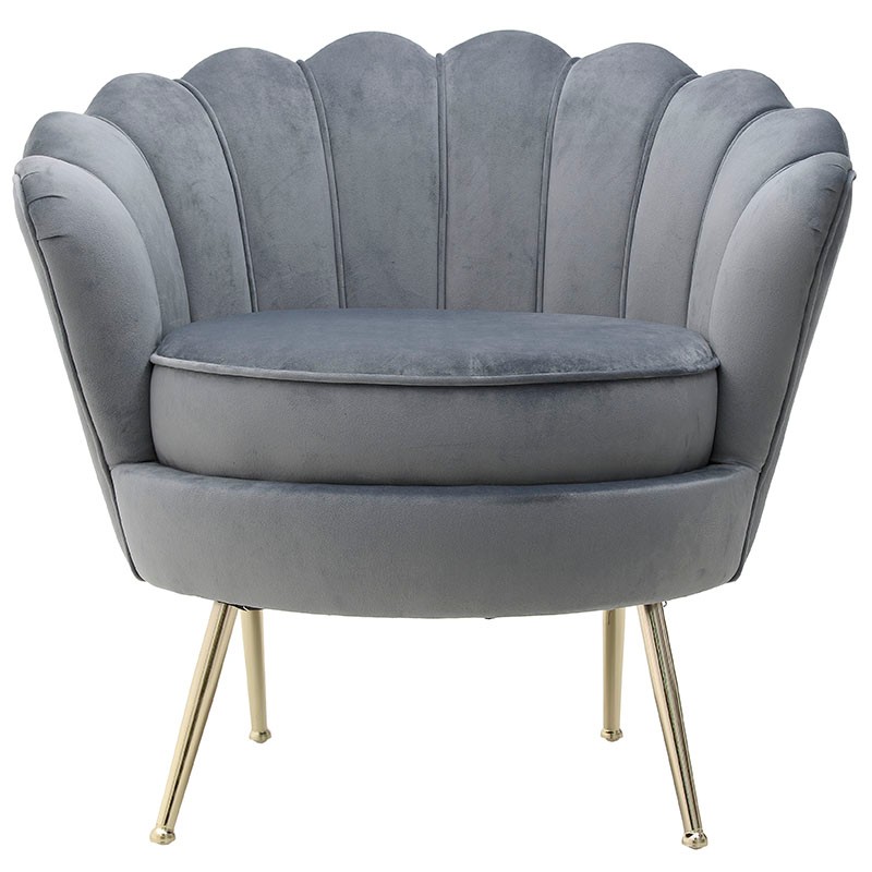 Ena Fotelja školjka 82x55x82cm, Siva