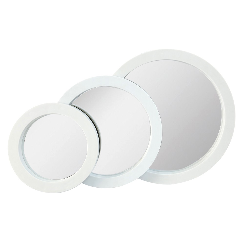 Ena Ogledala, 26.5cm, Okrugla, 3 komada u setu, 181039, Bela