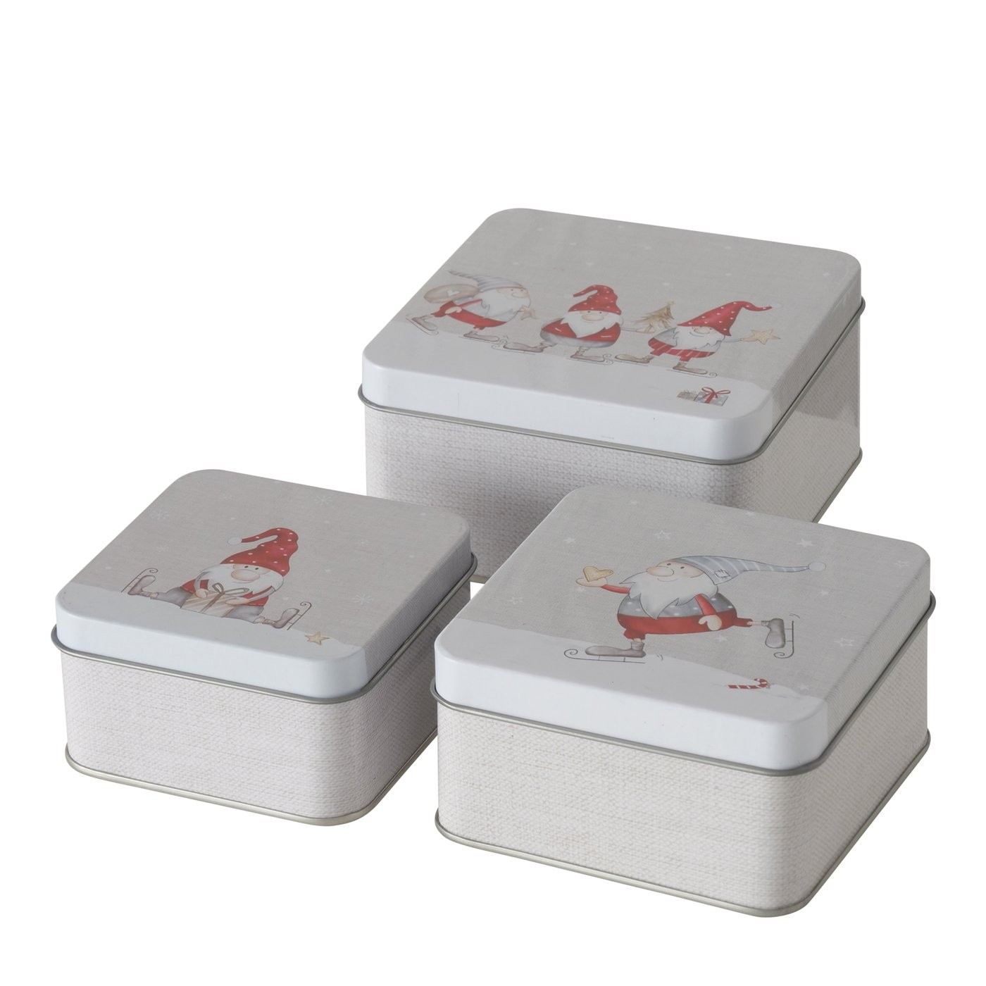 ENA Novogodišnji Set kutija, 3 komada, Bele