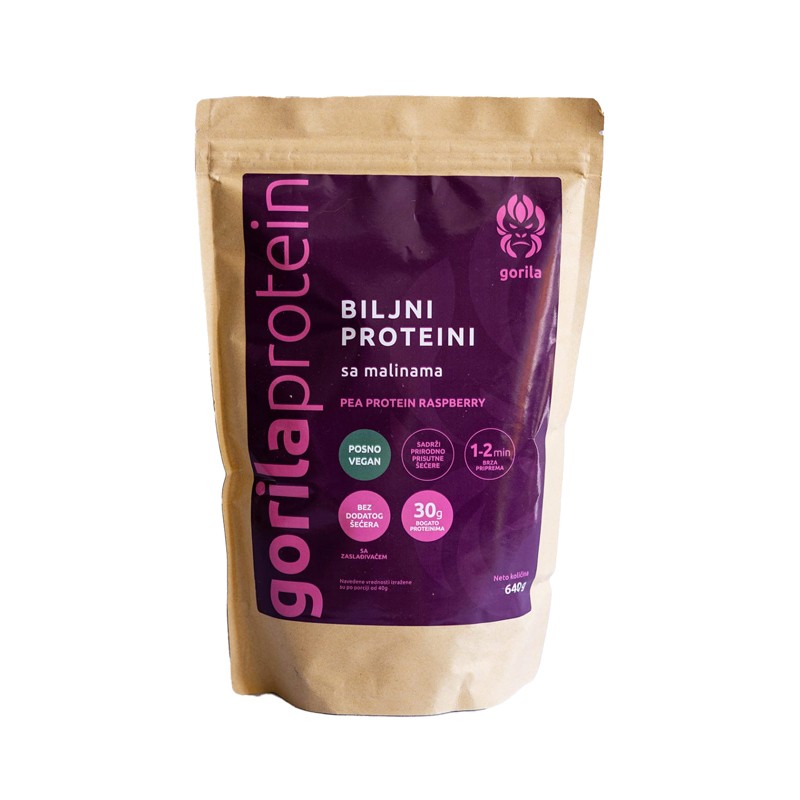 GORILA PROTEIN Biljni proteini sa malinom 640g