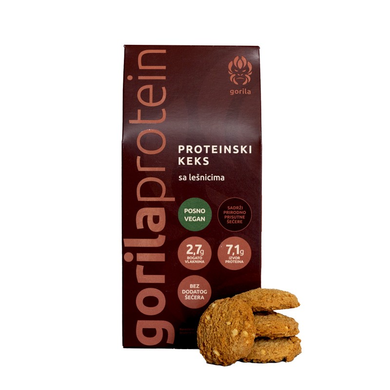GORILA PROTEIN Proteinski keks sa lešnicima 175g