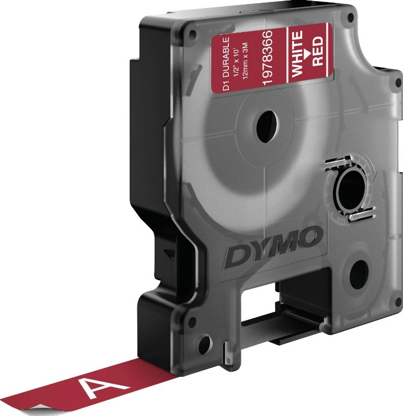 DYMO Traka crvena sa belim tekstom Durabl 12mmx3m