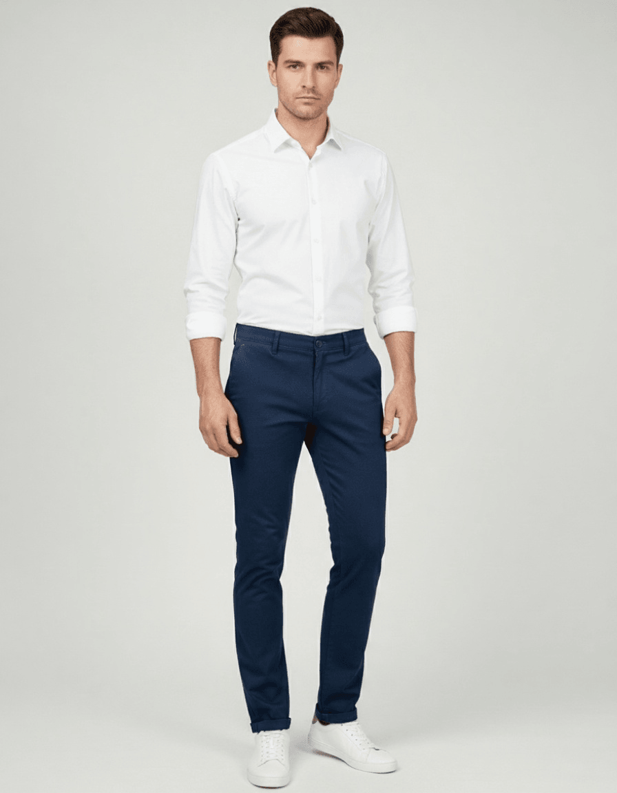 Elit Muške pantalone od kepera Premium Slim Fit, Plava