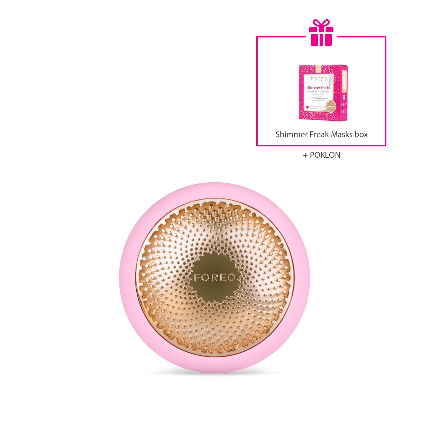 FOREO UFO Pearl Pink uređaj za potpuni tretman lica za sve tipove kože