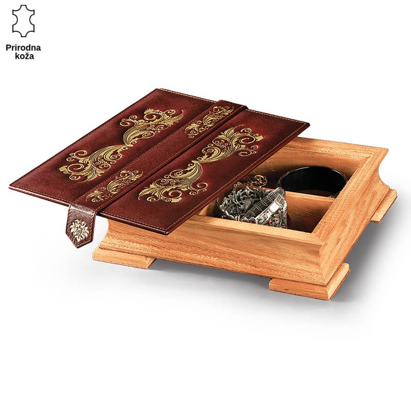 Princ Leather Kutija za nakit, Braon