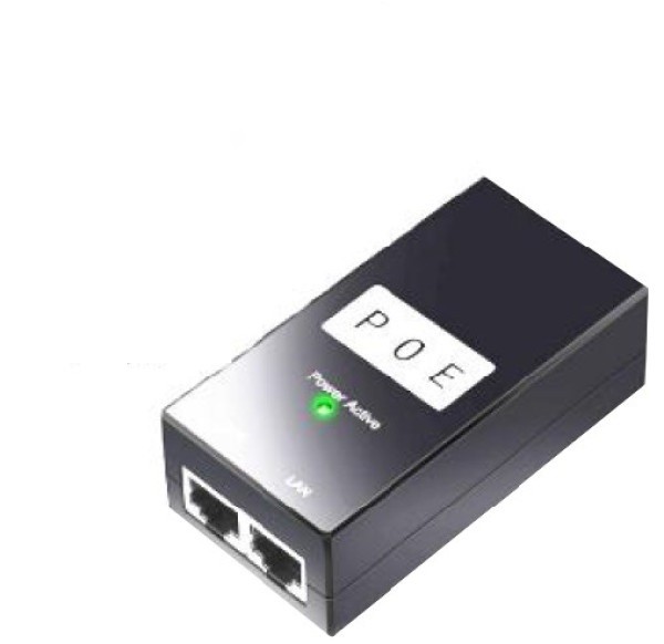 GEMBIRD Poe Injector adapter 4806, 48V/0.65A, 30W, 1000mbps, 2x RJ45, 100m, Crni