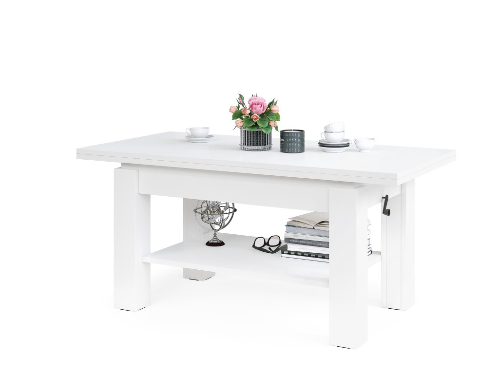 Mazzoni Multifunkcionalni sto na razvlačenje Bravo, 130x59.5-71.5x65-130cm, Beli