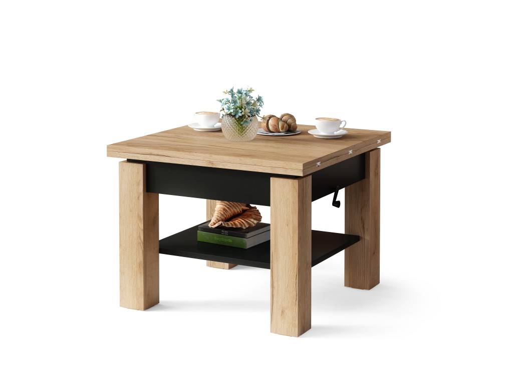 Mazzoni Multifunkcionalni sto na razvlačenje Cleo Craft, 75-150x57-69x75cm, Hrast - crni