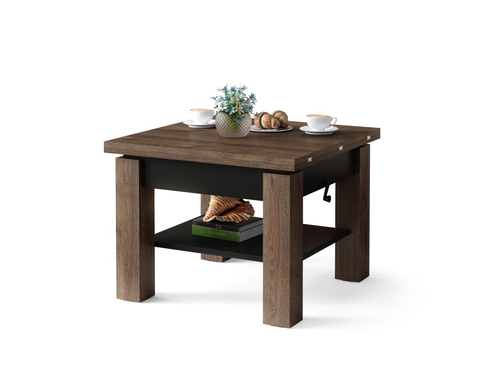 Mazzoni Multifunkcionalni sto na razvlačenje Cleo, 75-150x57-69x75cm, Braon - crni