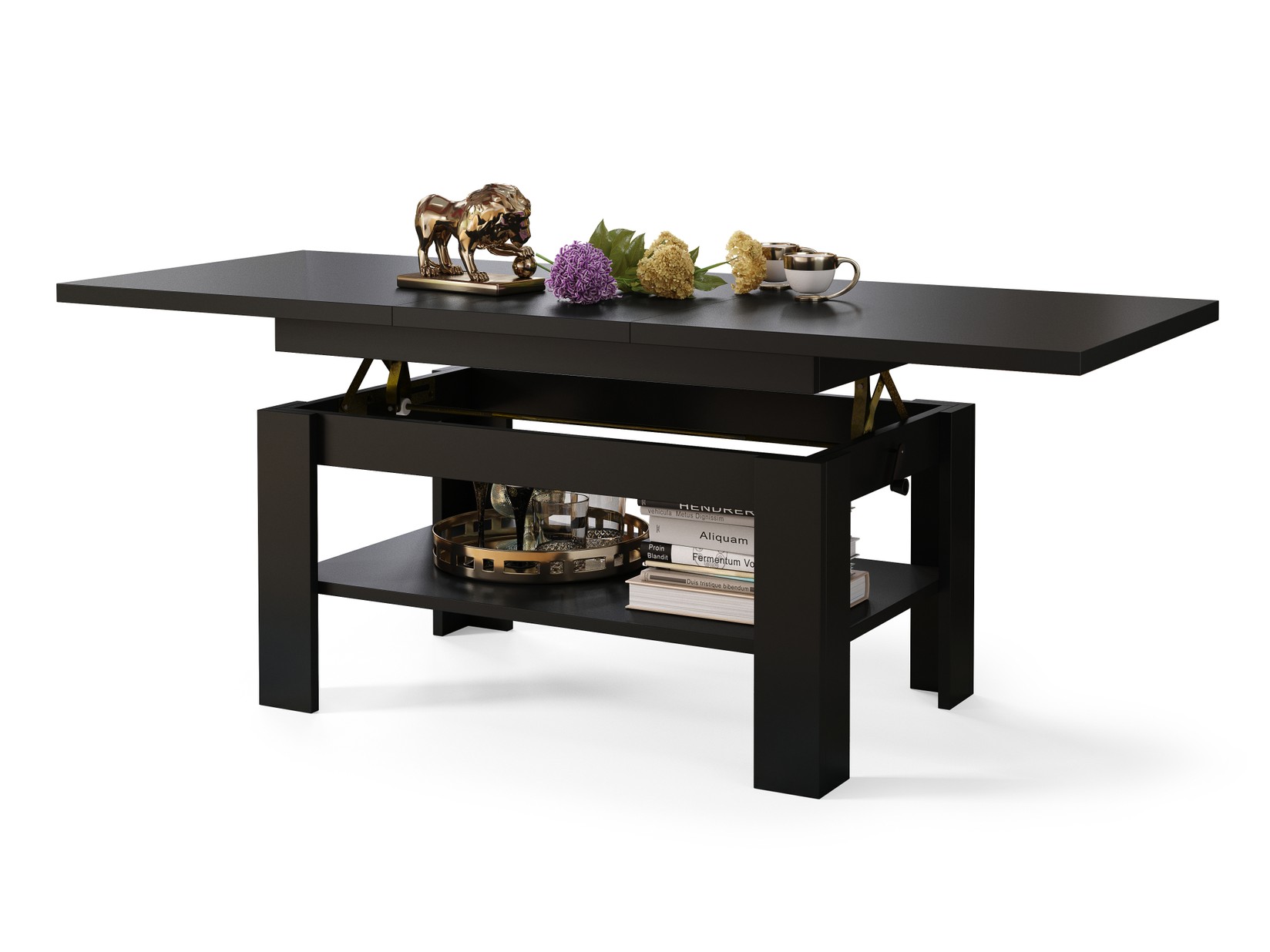 Mazzoni Multifunkcionalni sto na razvlačenje Rio, 130-170x55-67cm, Crni