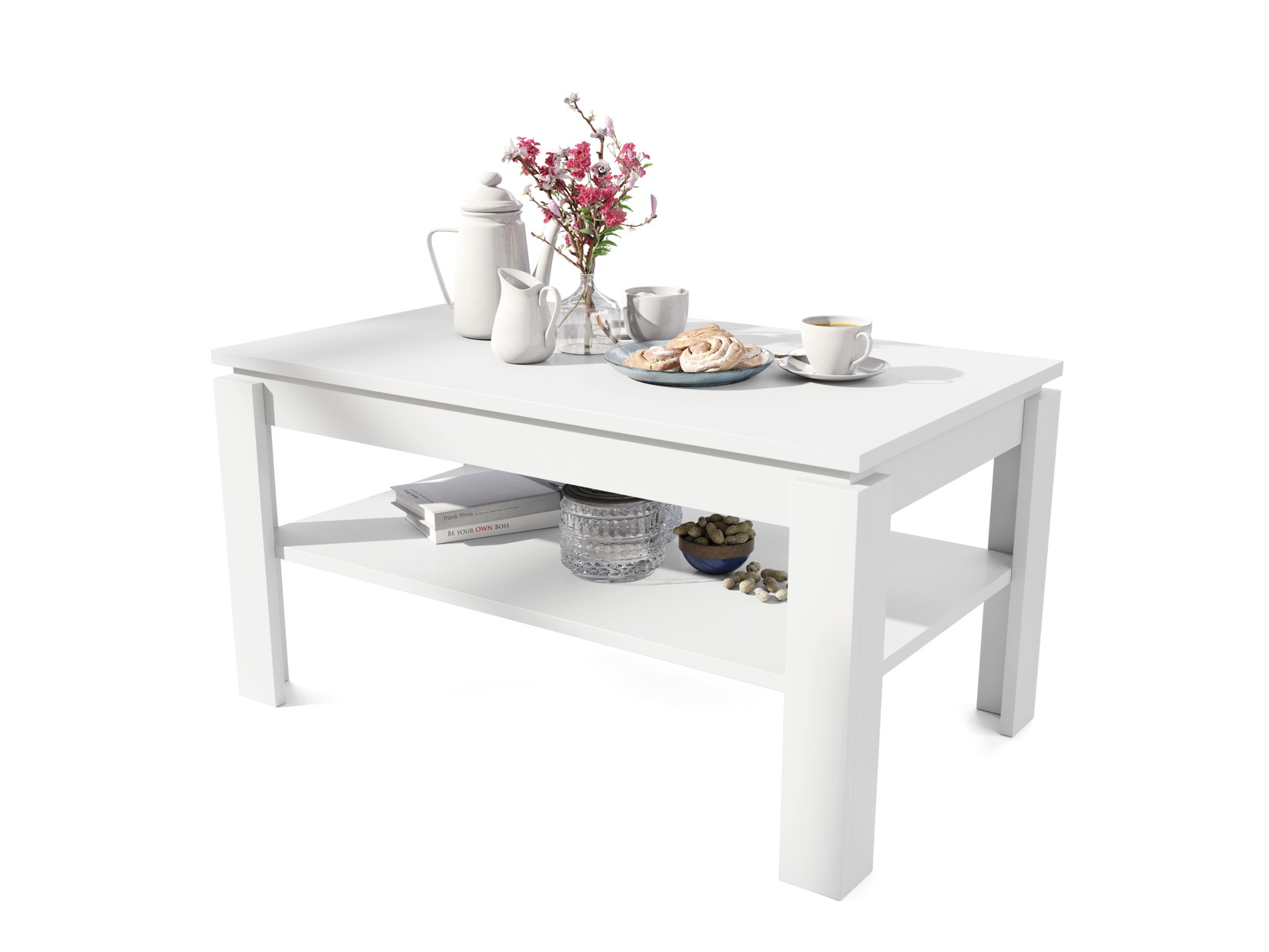 Mazzoni Multifunkcionalni sto Asti, 100x55-67x60cm, Beli