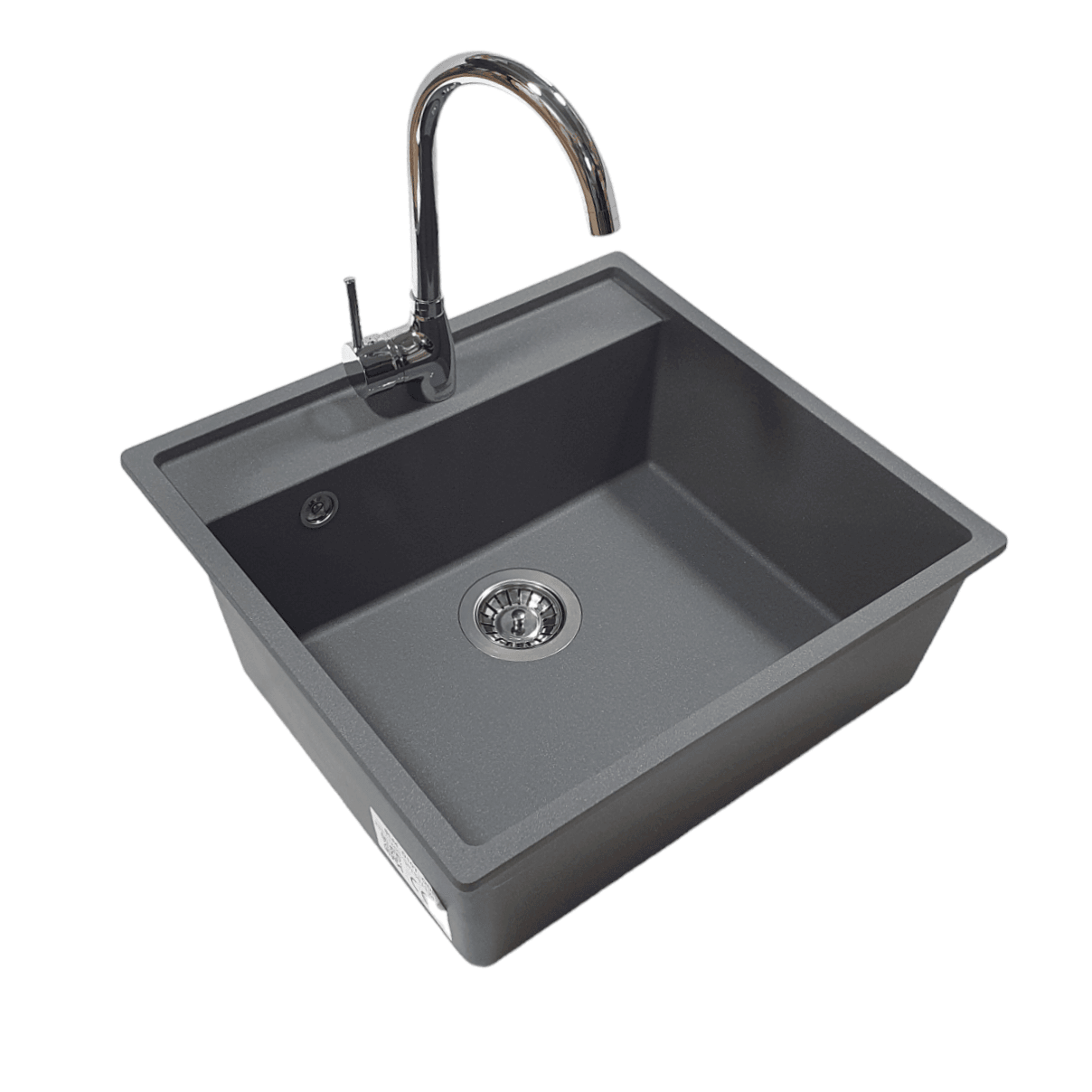 Sudopera sa slavinom Selena, Chrome Swan, Granit, Siva