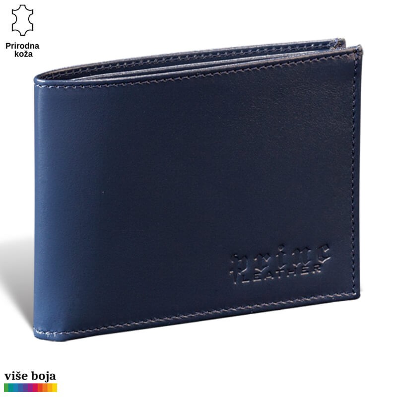 Princ Leather Muški novčanik Fold, Kožni, Teget