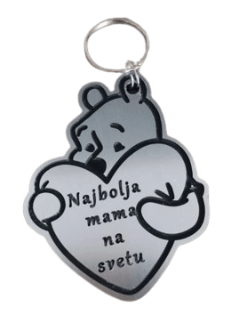 Happy Pumpkin P189 Privezak za ključeve Najbolja mama na svetu, Boja srebra