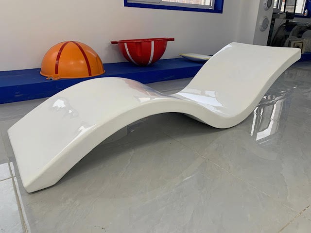 Nero Ležaljka za bazen, Talas, 195 x 60 x 47 cm, Bela