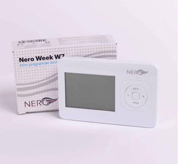 Nero Sobni žičani programabilni termostat W7, Beli