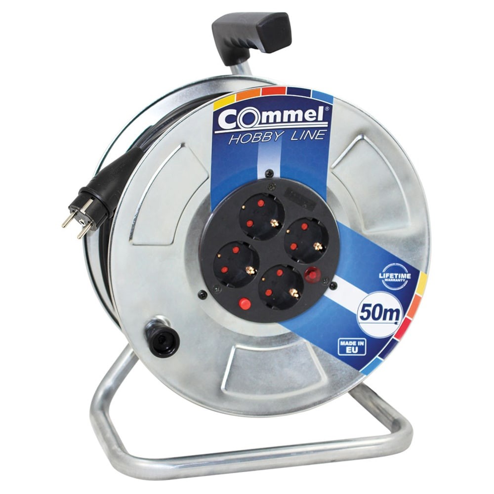 COMMEL Kablovski kolut na metalnom bubnju 50m - 3g1.5