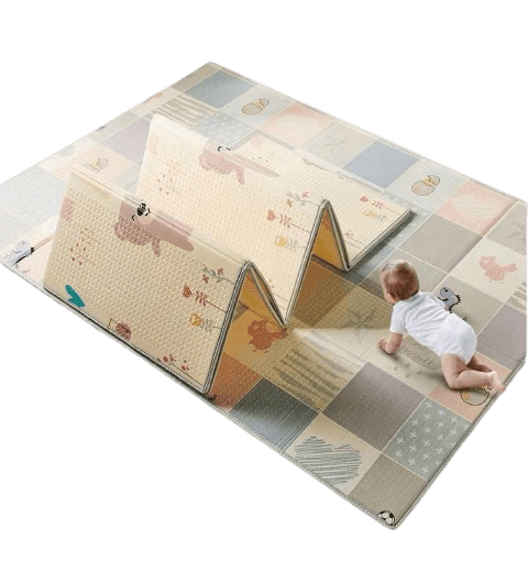 Duck&Bear Premijum sklopiva podloga sa dva lica Medei Pačvork, 147x196x1 cm