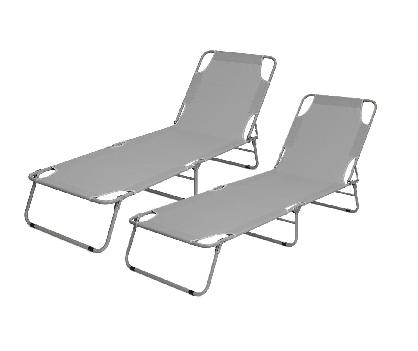 Set ležaljki za plažu, 2 komada, Sivi
