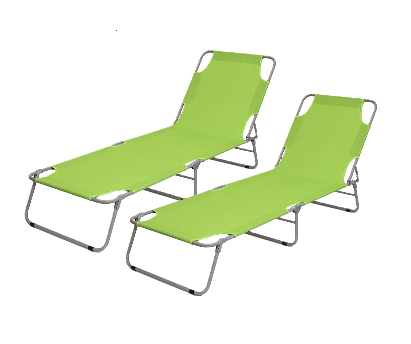 Set ležaljki za plažu, 2 komada, Zeleni
