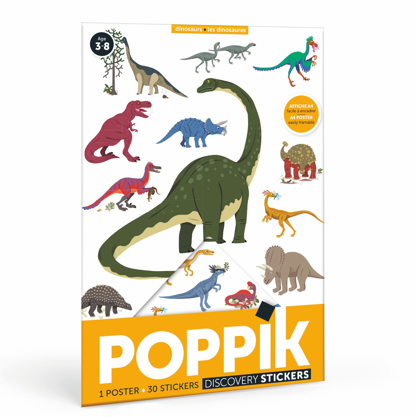 POPPIK Edukativni poster s nalepnicama Mini otkrića Dinosaurusi