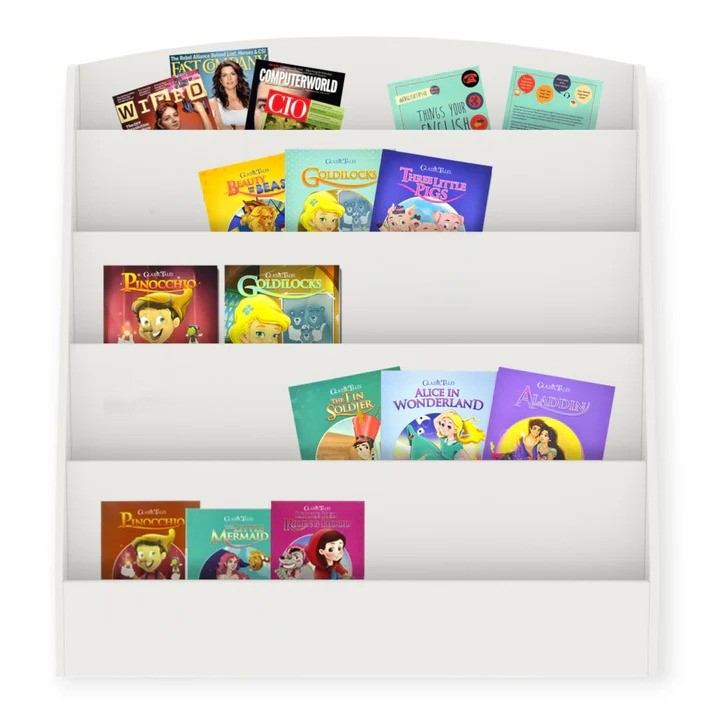 KINDER HOME Dečija polica, Organizator sa policama za knjige i časopise, Beli