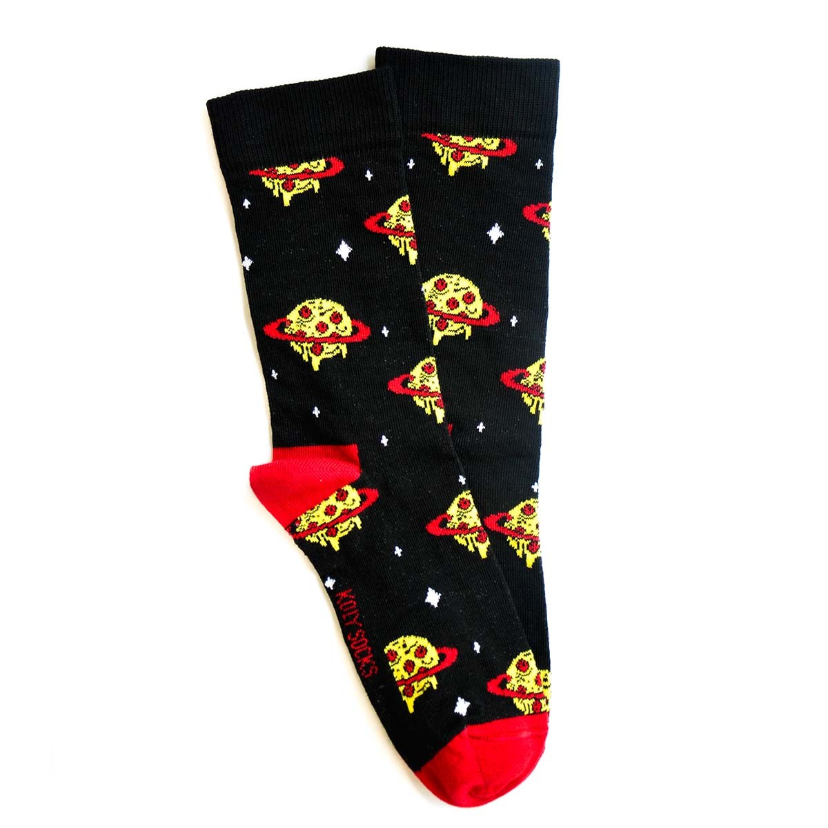 KOLY SOCKS Muške sokne Pizza planete crne