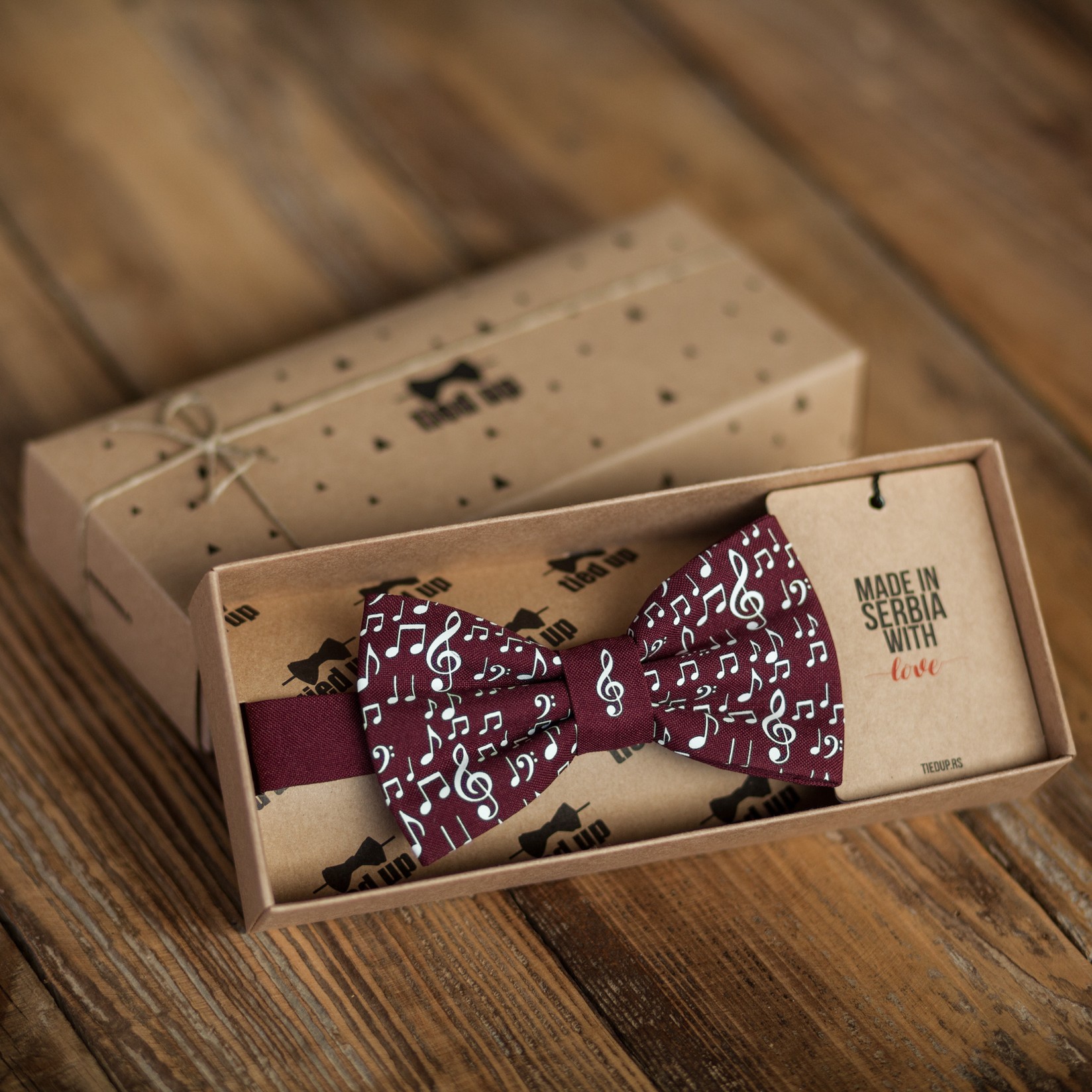 TIED UP Leptir mašna Note bordo