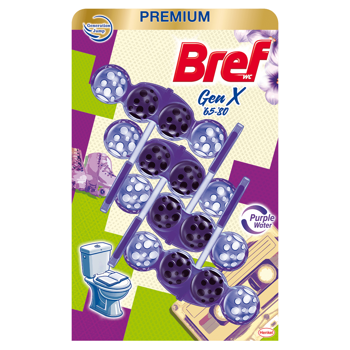 Bref Osveživač za WC šolju Gen X '65-'80, 4 × 50 g