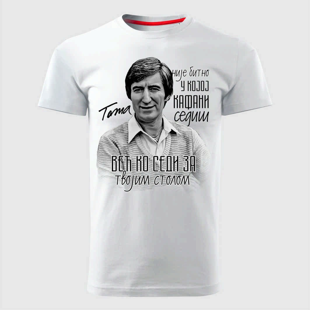 MAJICE BRE Muška majica NIJE BITNO U KOJOJ KAFANI SEDIŠ bela