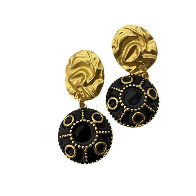 Marvel Co Ženske svečane minđuše, Crno-zlatne boje