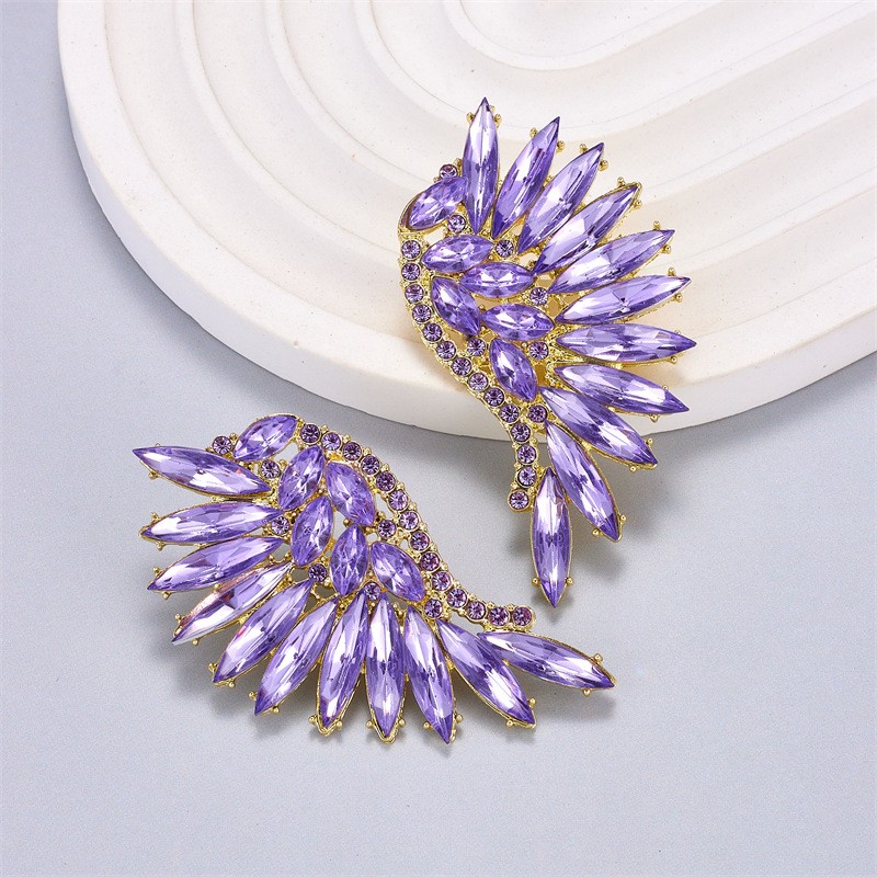 Marvel Co Ženske minđuše sa cirkonima, Lavanda