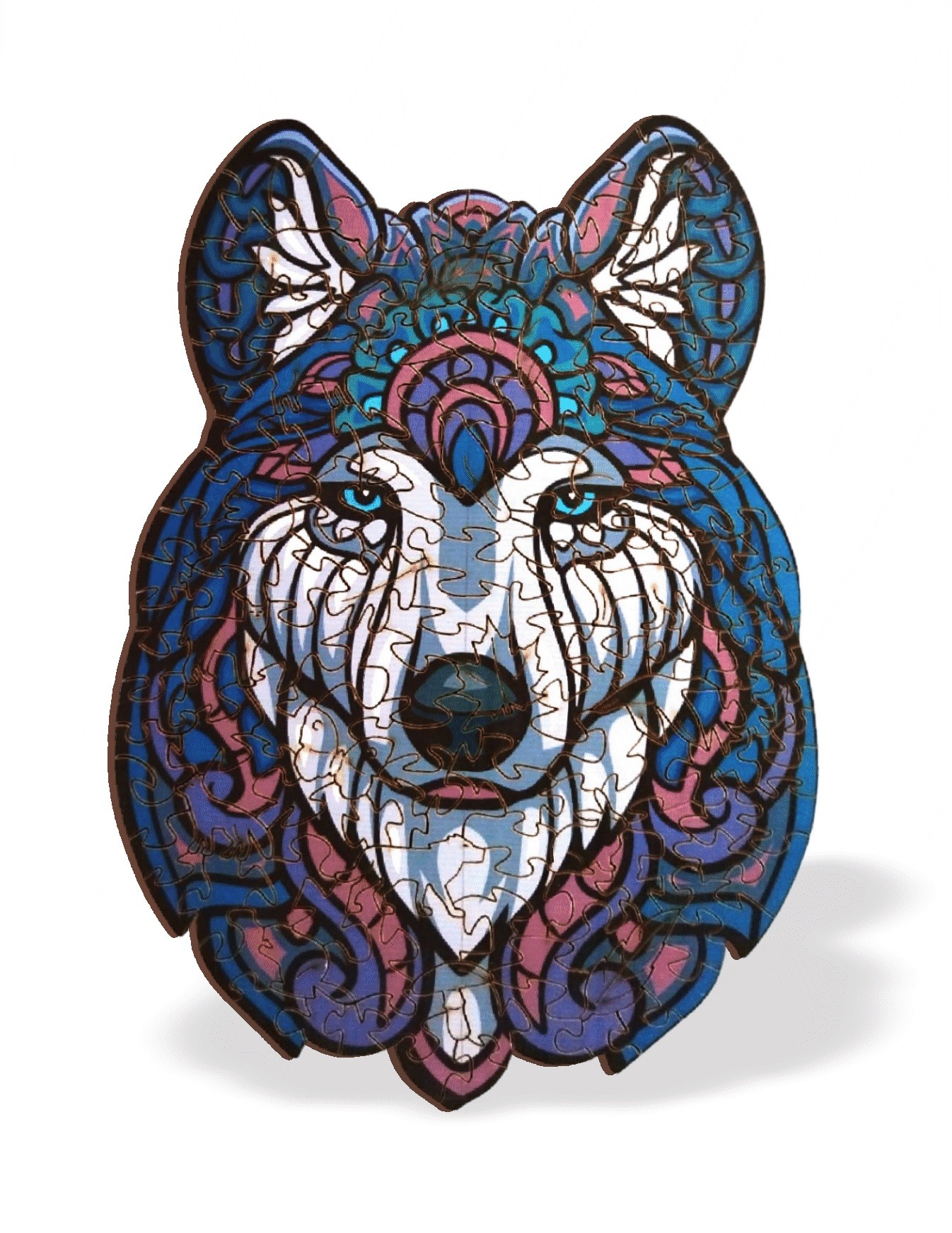 Wood Magic Slagalica od drveta Vuk suvenir, 166 delova, Šarena