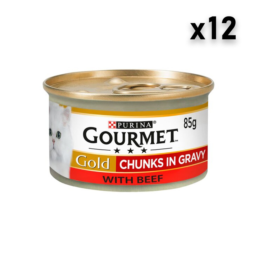 Gourmet Vlažna hrana za mačke Gold duo, Govedina, 12x85g