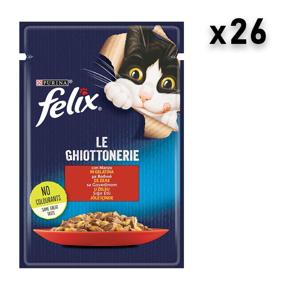 Felix Sos za mačke, Govedina, 26x85 g