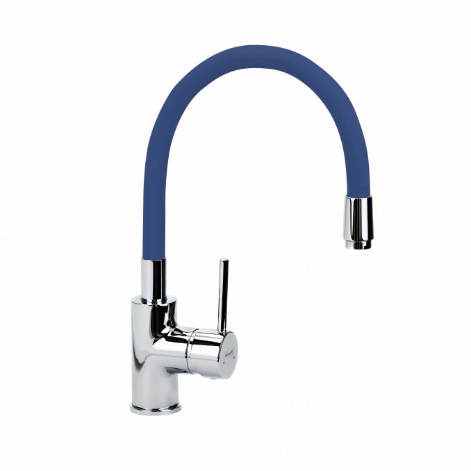 MINOTTI Baterija za sudoperu TUBO sa 3 cevi gibljiva lula plava