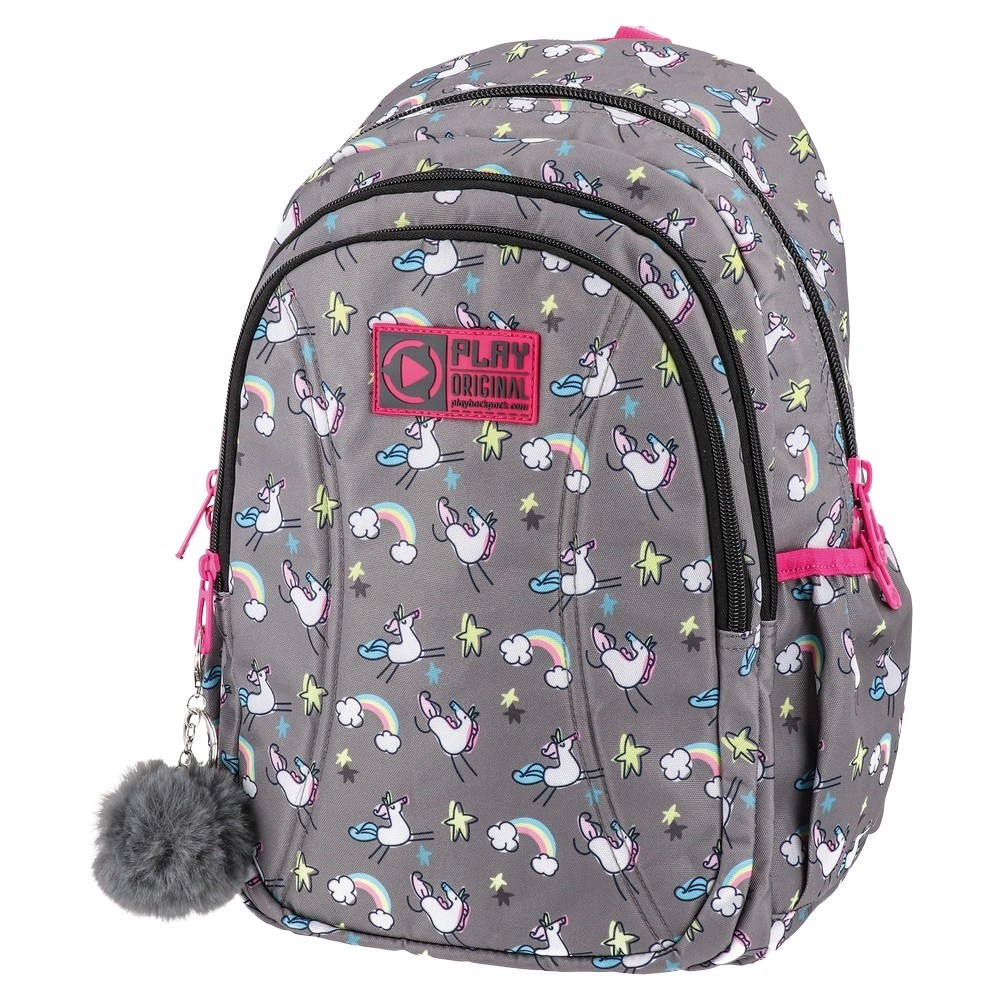 PLAY Ranac za devojčice Remax Unicorn, Sivi