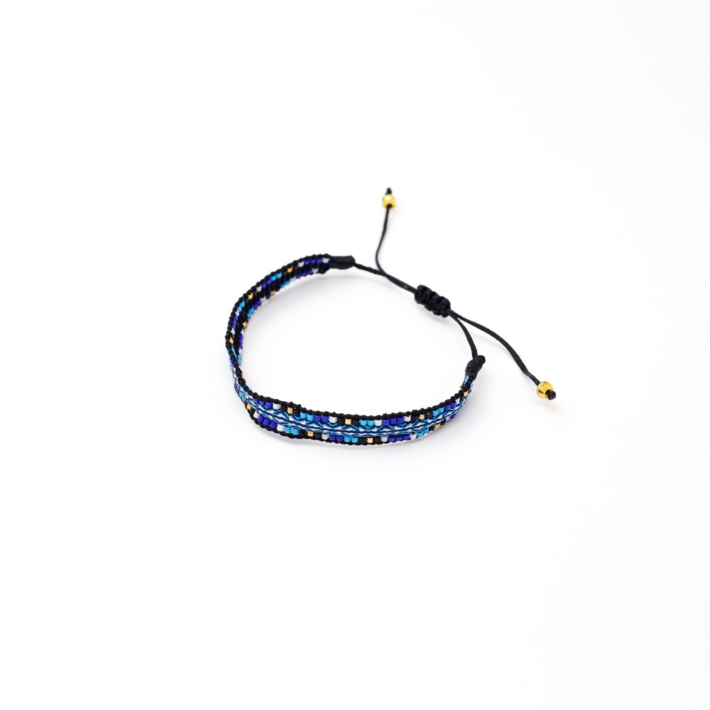 Miss Perfect Ženska pletena narukvica, Crno-plava