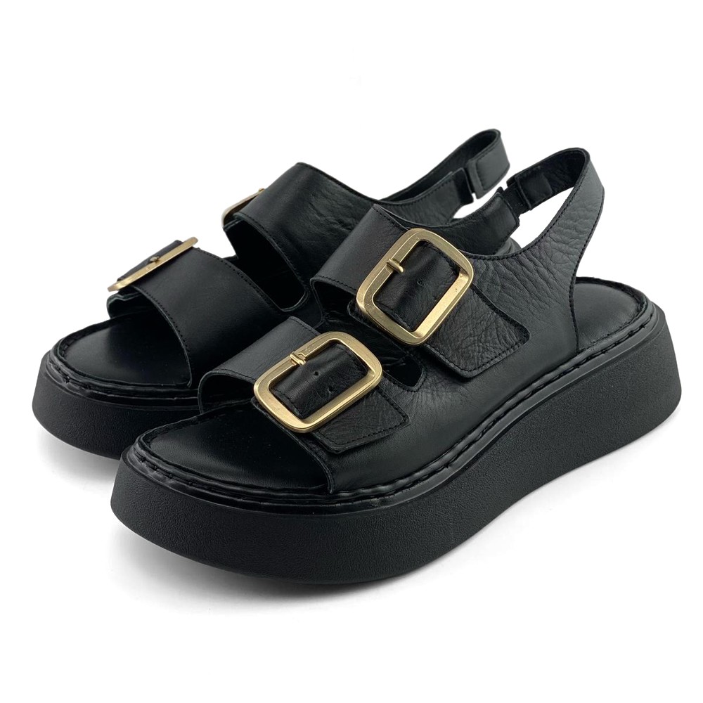 Mona Shoes Ženske sandale, Soft uložak, Kožne, Crne