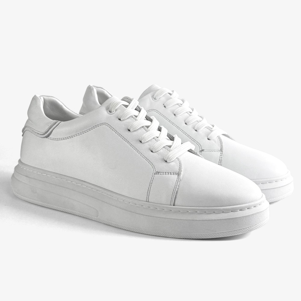 Mona Footwear Muške kožne patike, Bele