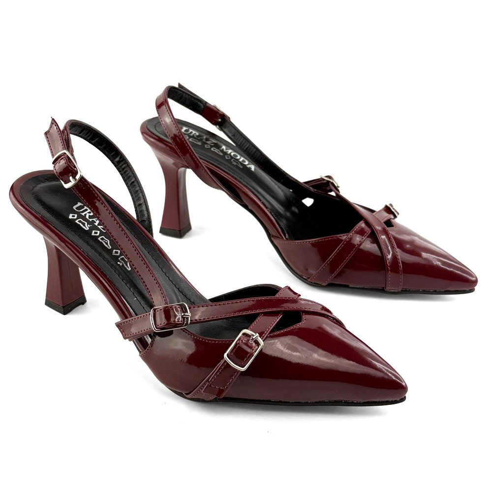 Mona shoes Ženske sandale na štiklu, Bordo