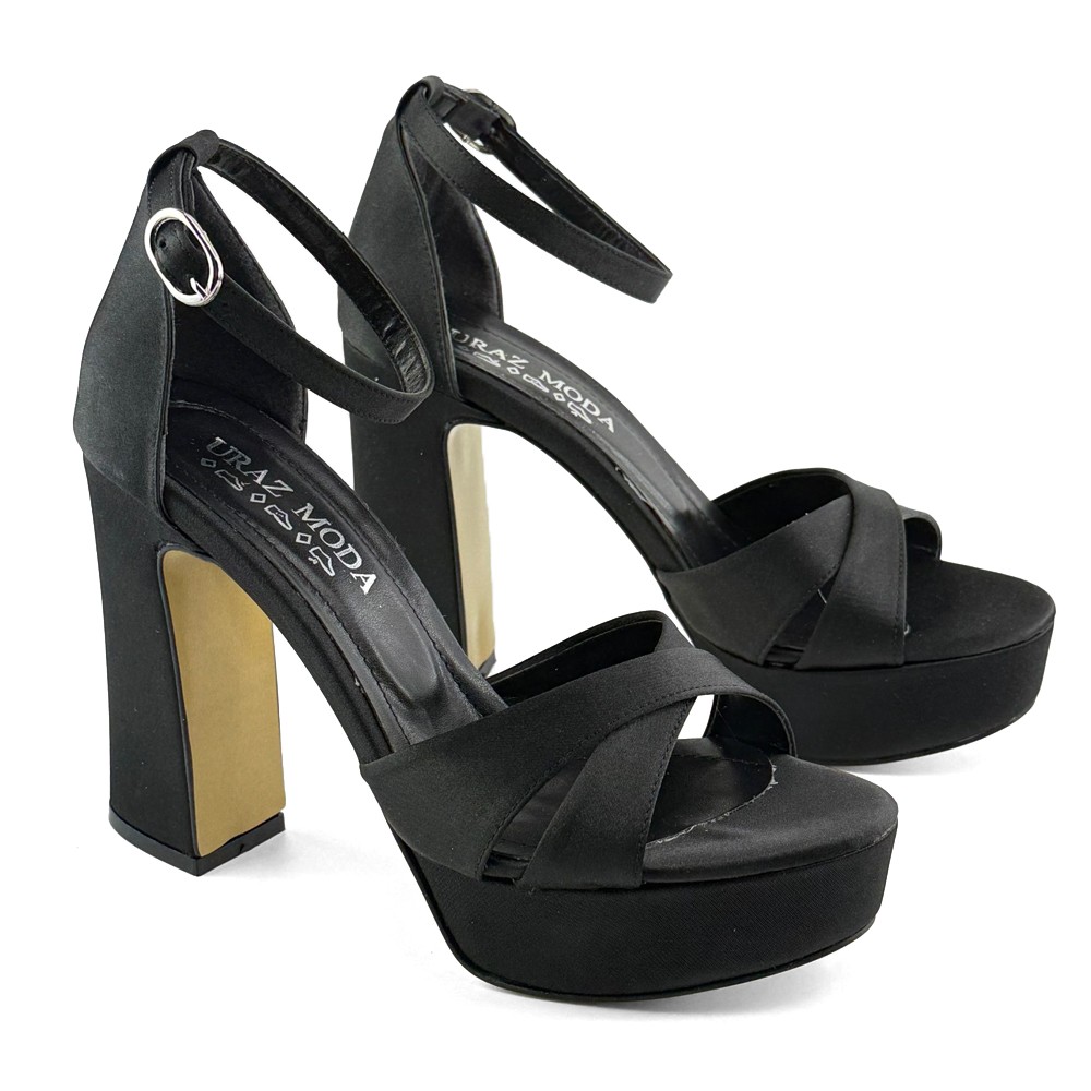 Mona shoes Ženske sandale na štiklu, Crne